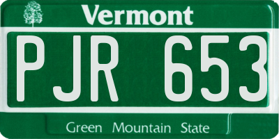 VT license plate PJR653