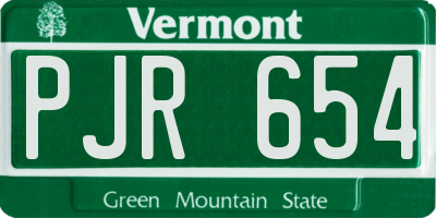 VT license plate PJR654