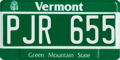 VT license plate PJR655