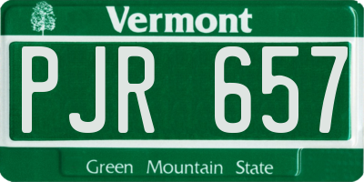 VT license plate PJR657