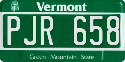 VT license plate PJR658