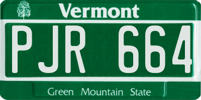 VT license plate PJR664