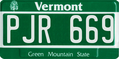 VT license plate PJR669