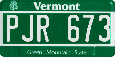 VT license plate PJR673