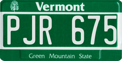VT license plate PJR675