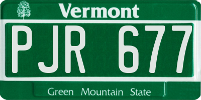 VT license plate PJR677