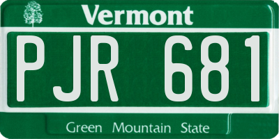 VT license plate PJR681