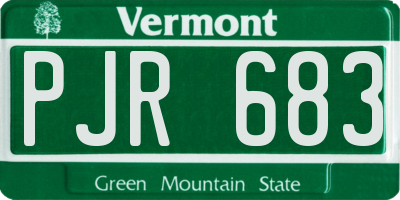 VT license plate PJR683