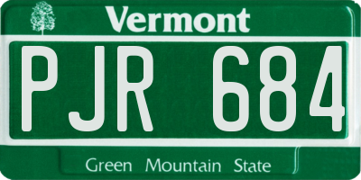 VT license plate PJR684