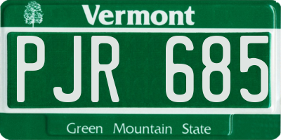 VT license plate PJR685