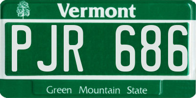 VT license plate PJR686