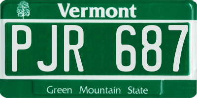 VT license plate PJR687