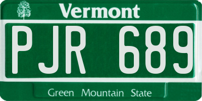 VT license plate PJR689