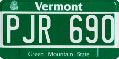 VT license plate PJR690