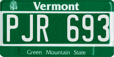 VT license plate PJR693