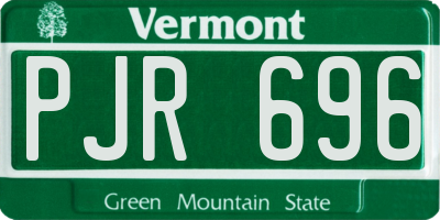VT license plate PJR696