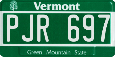 VT license plate PJR697