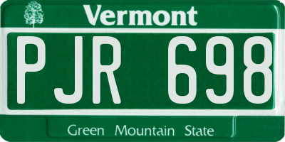 VT license plate PJR698