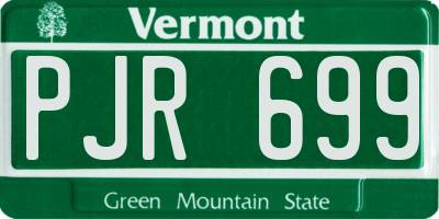 VT license plate PJR699
