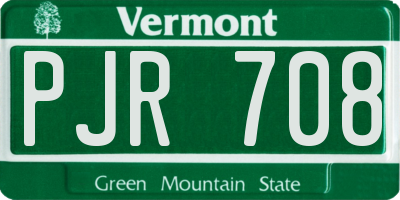 VT license plate PJR708