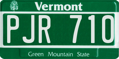 VT license plate PJR710