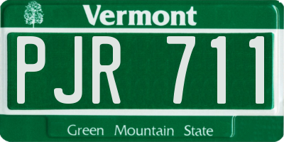 VT license plate PJR711