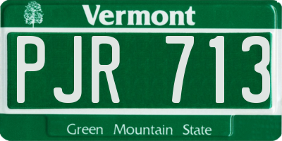 VT license plate PJR713