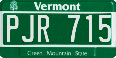 VT license plate PJR715