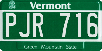 VT license plate PJR716
