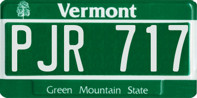 VT license plate PJR717