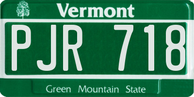 VT license plate PJR718