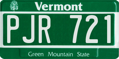 VT license plate PJR721