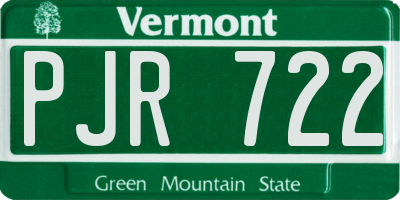 VT license plate PJR722