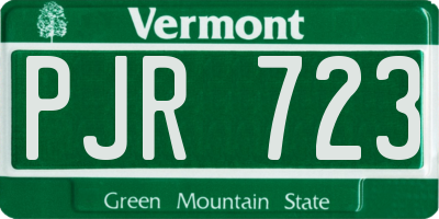 VT license plate PJR723
