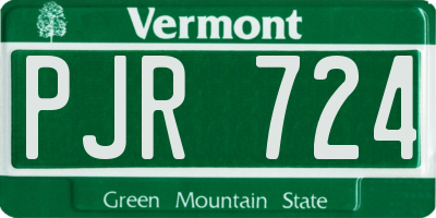 VT license plate PJR724
