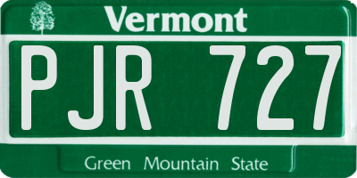 VT license plate PJR727
