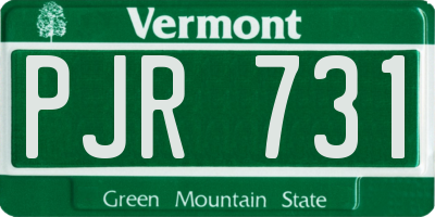 VT license plate PJR731