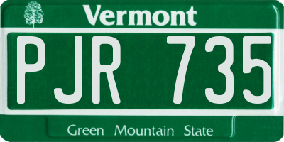 VT license plate PJR735