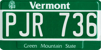 VT license plate PJR736