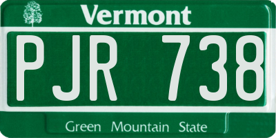 VT license plate PJR738