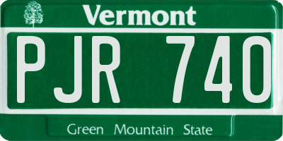 VT license plate PJR740