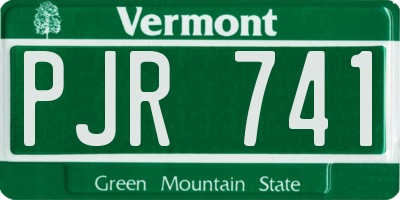 VT license plate PJR741