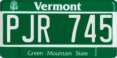 VT license plate PJR745