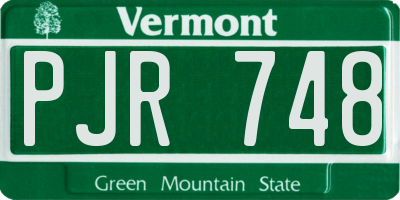 VT license plate PJR748