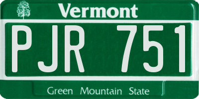 VT license plate PJR751