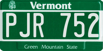 VT license plate PJR752