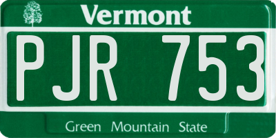 VT license plate PJR753