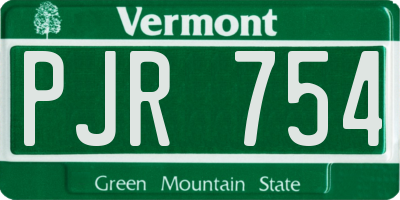 VT license plate PJR754