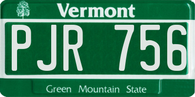 VT license plate PJR756