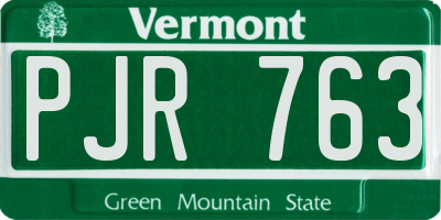 VT license plate PJR763